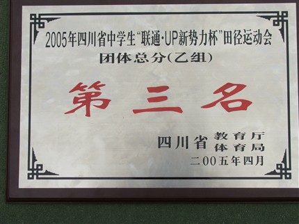 我校参加四川省田径运动会获得省第三名