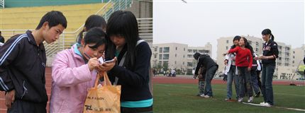 高2008级“手拉手·心连心”游园活动——和聋哑孩子一起交流、玩耍