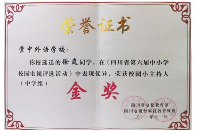 棠外参加“第三届中国校园电视节暨第八届全国中小学校园电视大赛”获三金四银