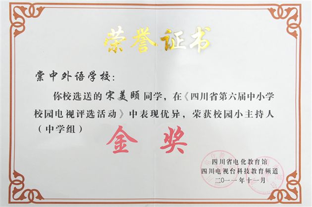 棠外参加“第三届中国校园电视节暨第八届全国中小学校园电视大赛”获三金四银