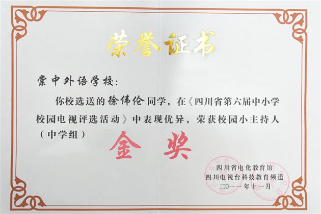 棠外参加“第三届中国校园电视节暨第八届全国中小学校园电视大赛”获三金四银