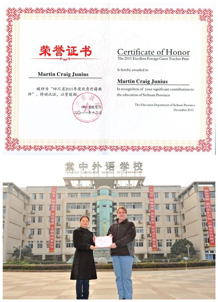 PGA强大的师资力量-四川省最佳外教Craig