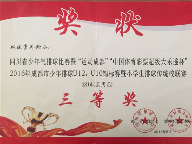 棠外附小参加四川省少年排球比赛获优异成绩