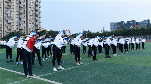 棠外高中部举行队列队形跑操比赛