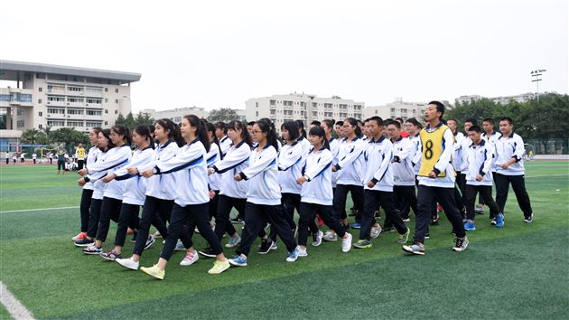 棠外高中部举行队列队形跑操比赛