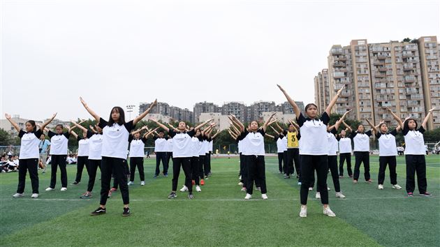 棠外高中部举行队列队形跑操比赛