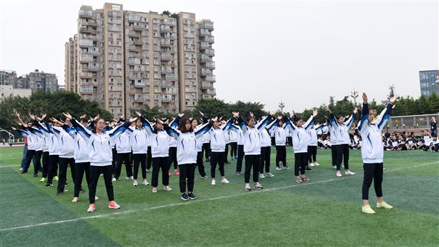 棠外高中部举行队列队形跑操比赛