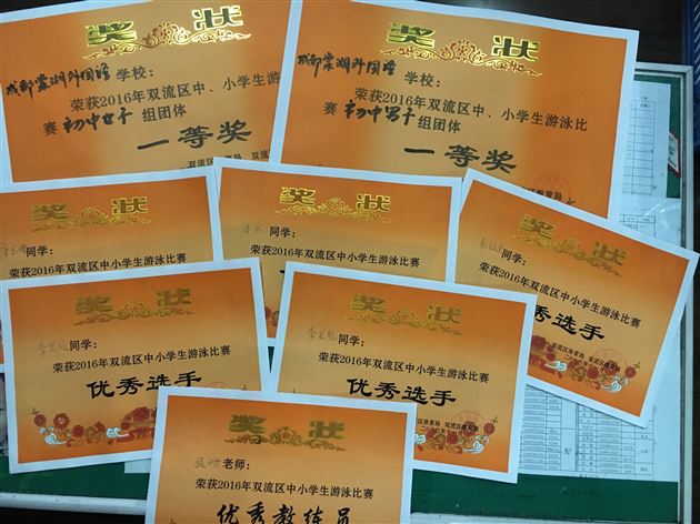 棠外游泳队参加双流区游泳比赛获佳绩