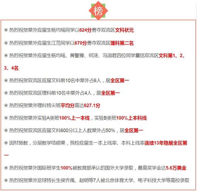 棠外2016年高考龙虎榜