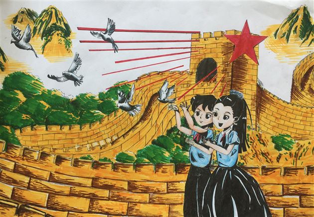 党旗引领师生同心共筑中国梦——棠外党委开展2018年“弘扬中国精神，汇聚中国力量”主题师生书画摄影作品征集评选活动