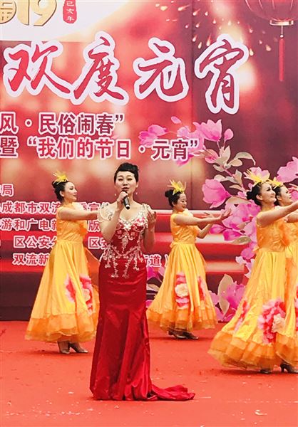 观一抹靓丽身影 赏一曲动听旋律——我校教师杜静受邀参加双流区2019元宵晚会