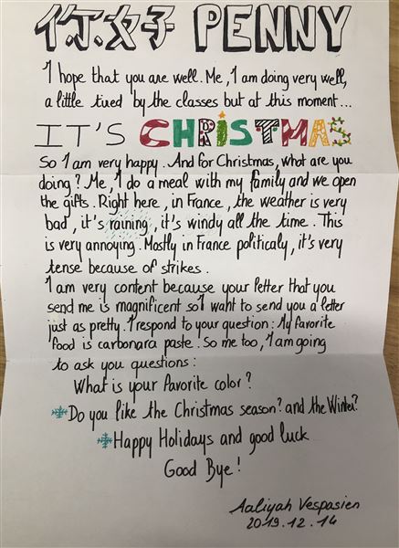 信笺传千里 情谊抵万金——棠外学子与法国笔友共谱抗疫同心曲