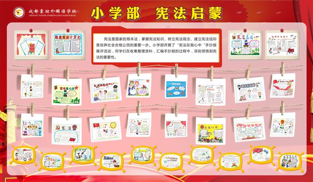 棠外小学部国家宪法日主题活动——“宪法在我心中”手抄报展评