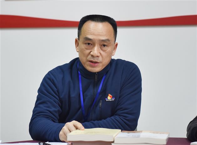 党委委员、教辅党总支书记王天贵在教辅党建督导工作会上发言