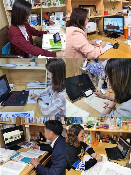 我校小、初、高政治教研组老师进行线上学习与研讨