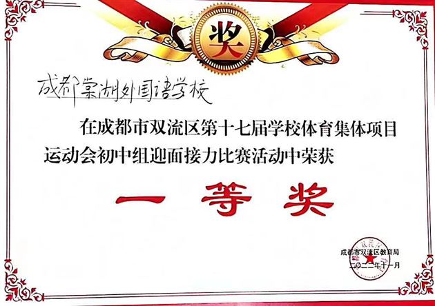 迎面接力获奖证书