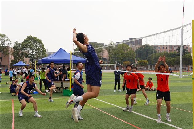 棠外高中男子排球队勇夺冠军