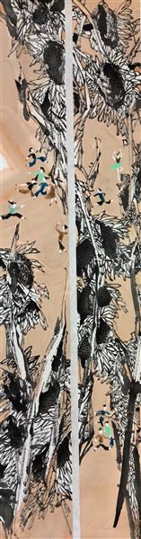 成都棠湖外国语学校+《向阳而生》＋138cm×20cm×2+初中组＋刘映娴+代伟鹤