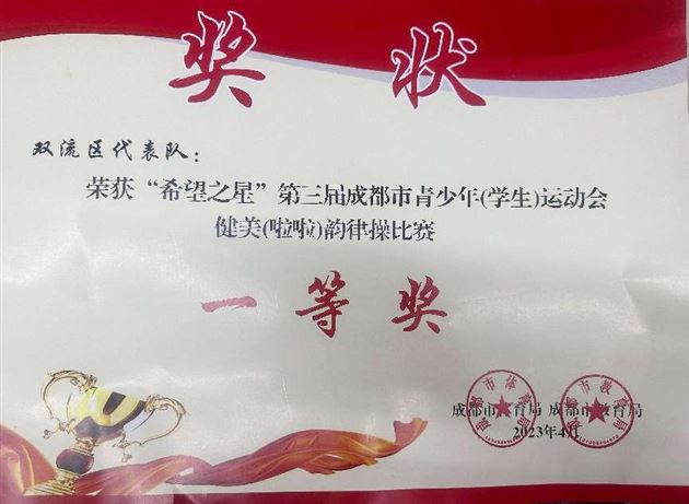 2023年青运会奖状