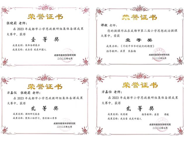 成都市获奖情况