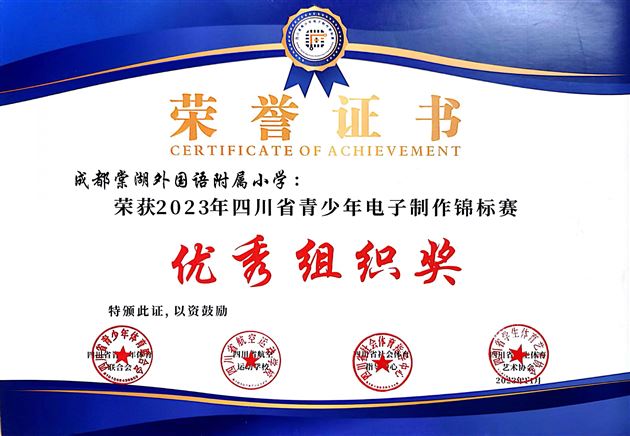 棠外附小学子荣获“2023年四川省青少年电子制作锦标赛”团体冠军 