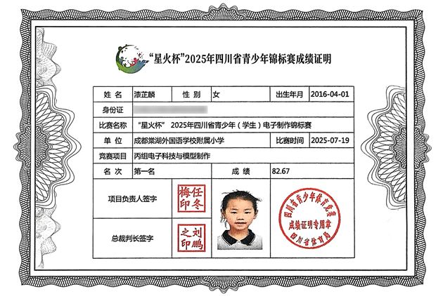 棠外附小闪耀 “星火杯”：5 项一等奖加冕，双项三甲全包揽